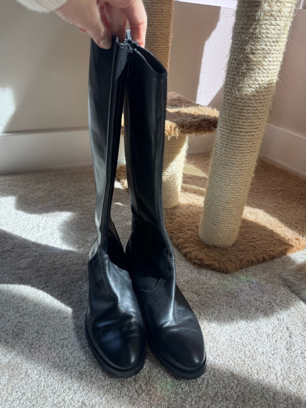 Donald J. Pliner Classic Black Riding Boots